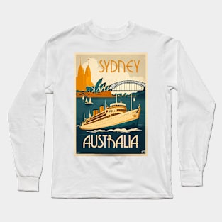 Sydney Australia Vintage Travel Art Poster Long Sleeve T-Shirt